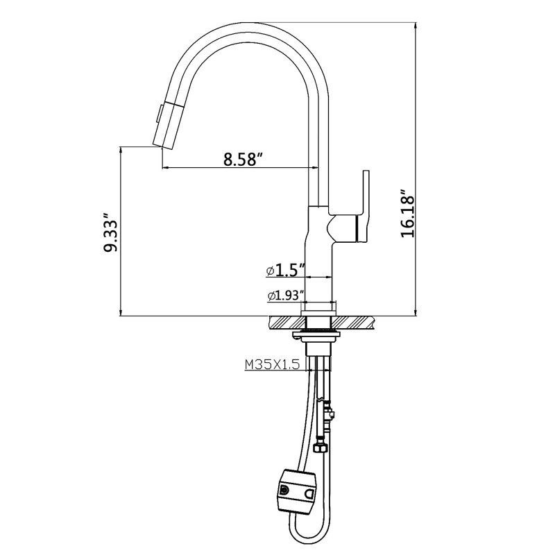 MAXWELL Pull Down Kitchen Faucet