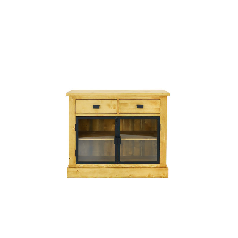 Cailean 108Cm Wide 2 Drawer Spruce Solid Wood Sideboard