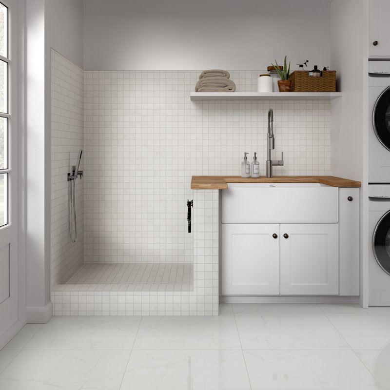 Sterlina II 12" x 12" Porcelain Solid Decorative Tile, Asphalt