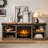 70" Farmhouse Fireplace Tv Stand For 80 Inch Tv, Large Tv Console Table For Living Room, Washed Gray-611362219
