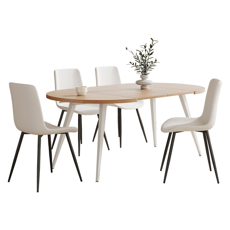 Table et chaises pliantes, Blanc, Blanc, Jaune