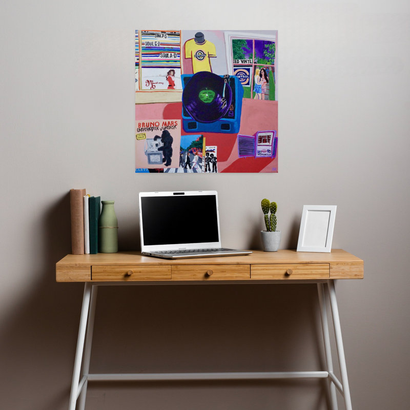 Art contemporain rétro, H 18 po x l 18 po