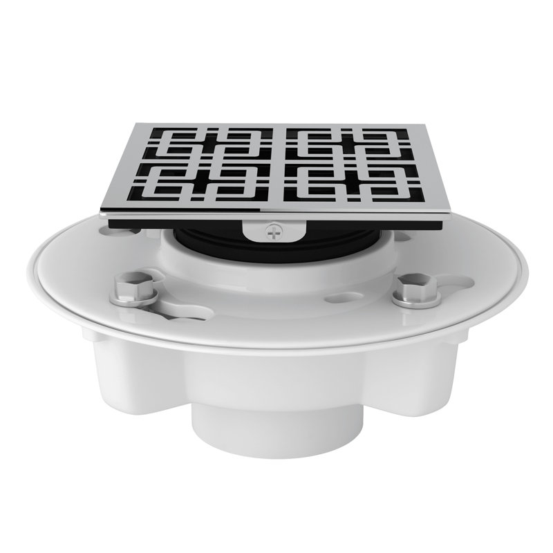 Rohl PVC 2" X 3" Drain Kit With 3142 Weave Decorative Cover, Polished Chrome