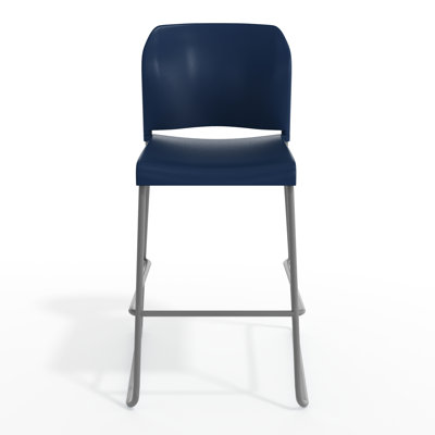 Commercial Plastic Stack Barstool with Contoured Back and Sled Base