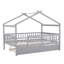 Lit double en bois avec lit gigogne simple, gris-1408450578