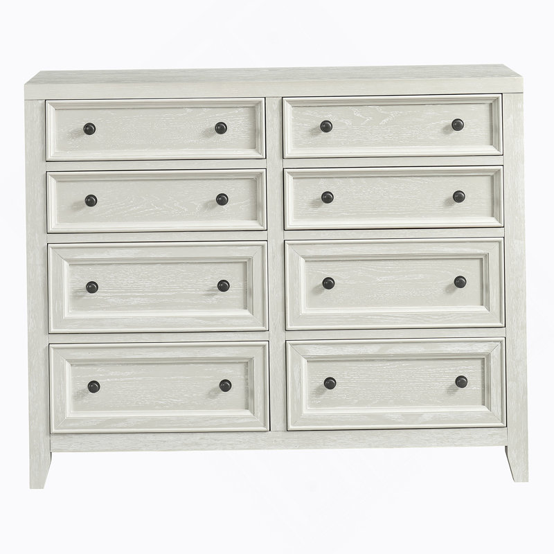 Commode horizontale à 8 tiroirs, Blanc