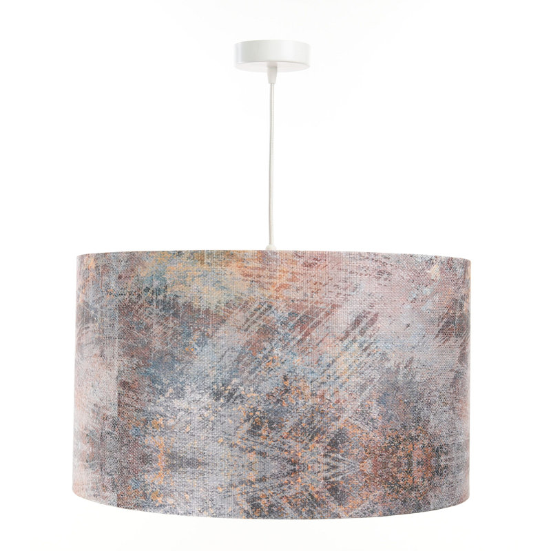 1 - Light Copper Drum Pendant, 112cm H x 50cm W x 50cm D