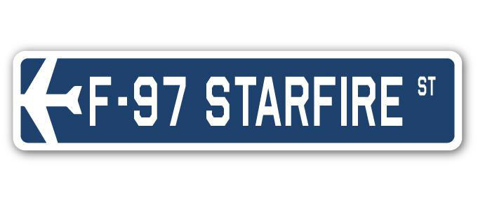 Plaque de rue Bagby F-97 Starfire Air Force, H 8 po x l 36 po x P 1 po