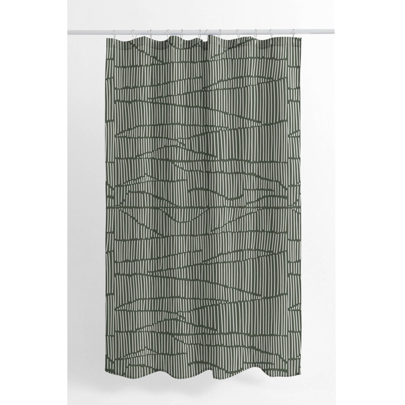 Grer Ultra-Thin Lightweight Shower Curtain, Green/Chimichurri