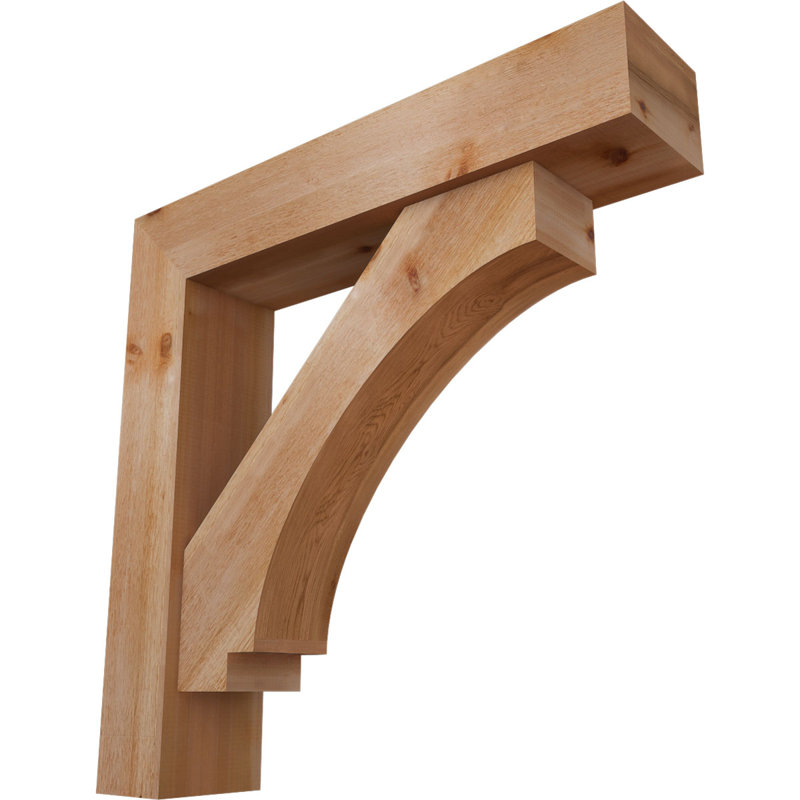 Imperial Block Bracket w/ Offset Brace, 38 x 38, 8"W Western Red Cedar (Rough Sawn)