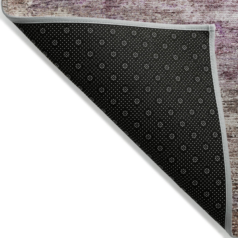 Blush and Gray Machine Washable Indoor/Outdoor Rug 30" x 20"