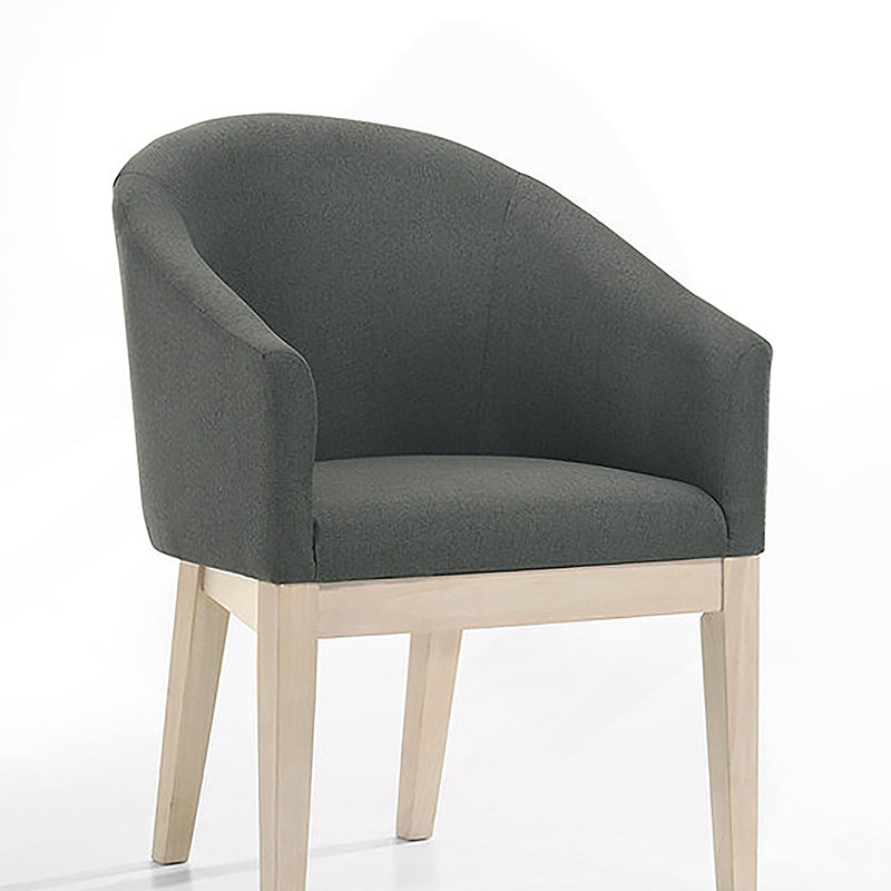 Ensemble de 2 fauteuils demi-tonneau l 23 po en tissu gris