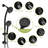 Dual Shower Head Kit, Matte Black, 4.7" Showerhead & Adjustable Handheld Wall Mounted Head, 8 Hand Angle