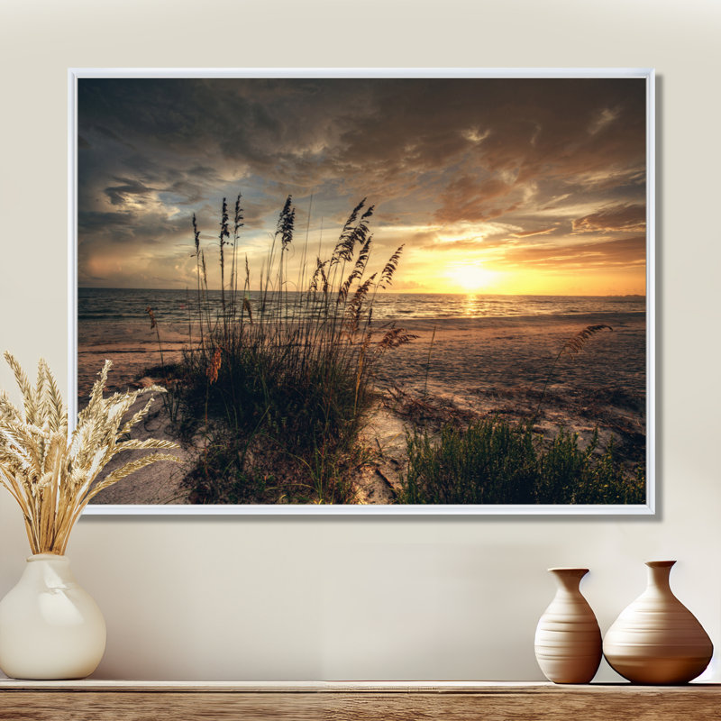 Plage, coucher de soleil, reproduction d'art sur toile, reproduction de photographie de paysage côtier, H 30 po x l 40 po