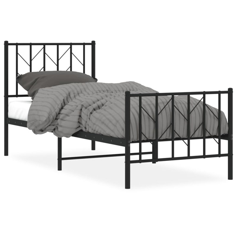 Bed Frame, 193 x 203 cm, Black