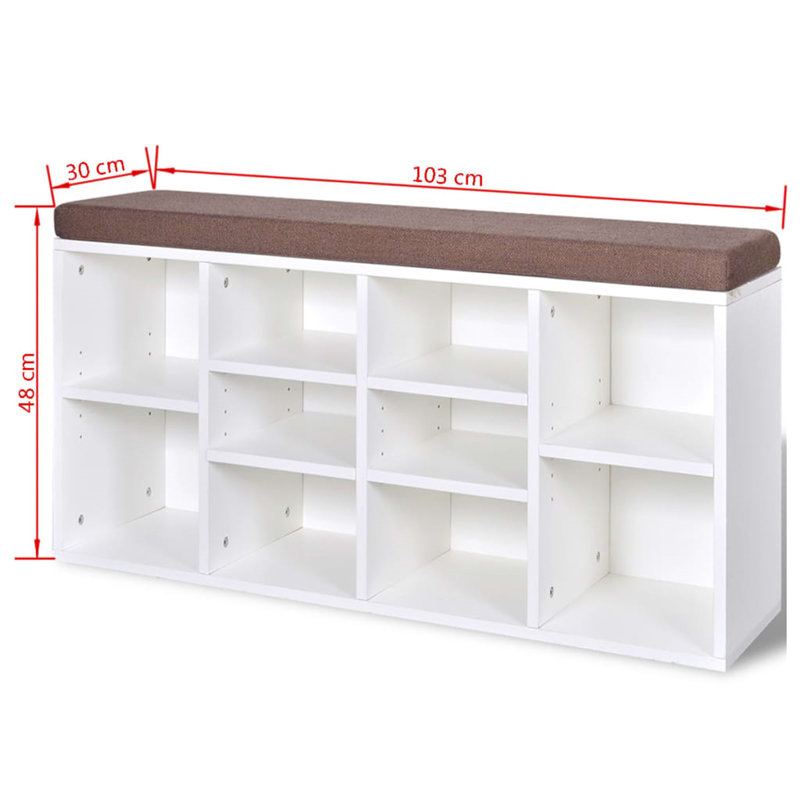 Caillou 10 Pair Shoe Storage Cabinet, White
