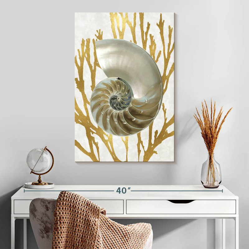 Shell coral gold ii Aletra, H 30 po x l 20 po