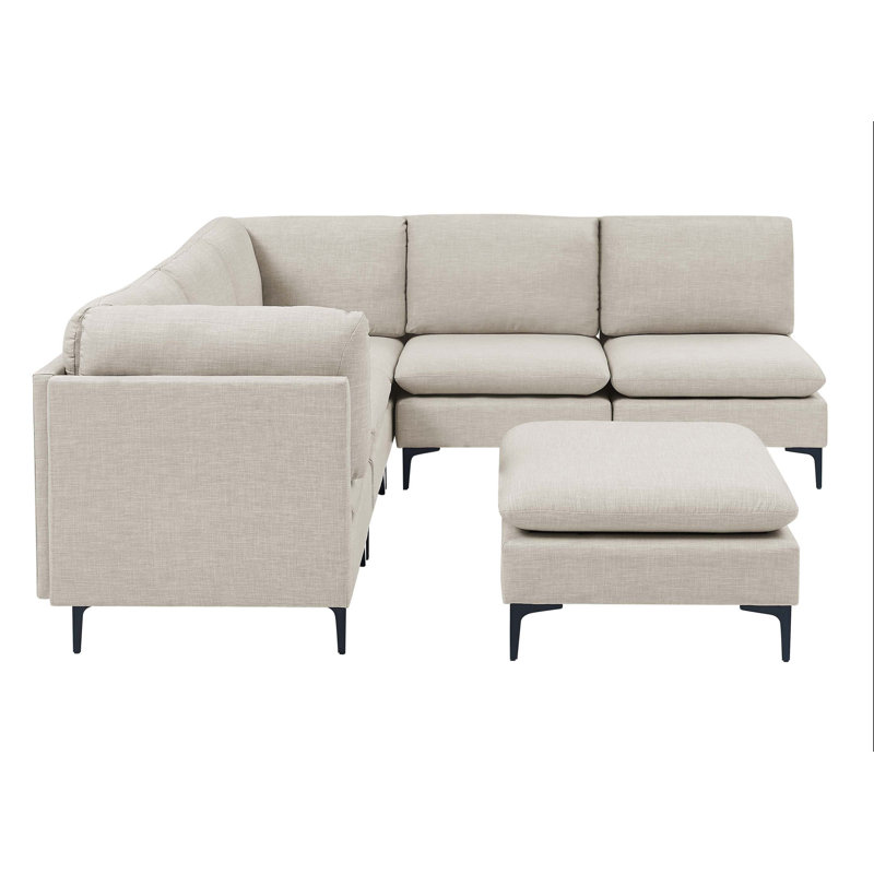 Linen Modular Sectional Sofa with Easy Assembly and Custom Configuration