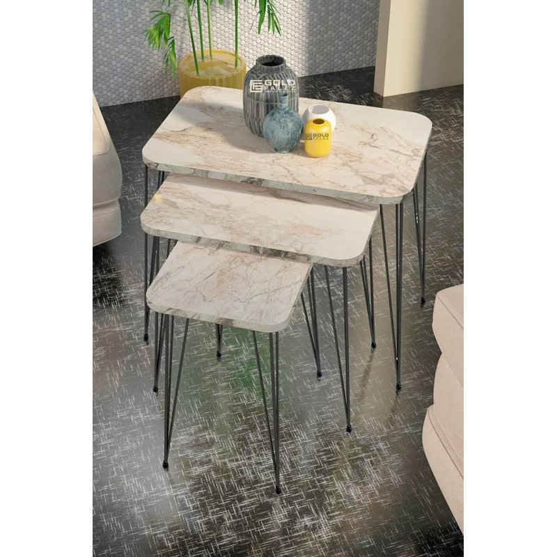 Thalia 24cm Console Table, White Marble