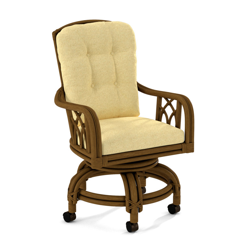 Edgewater Castered Arm Chair, Havana, Eggshell Crypton Performance; 0884-93