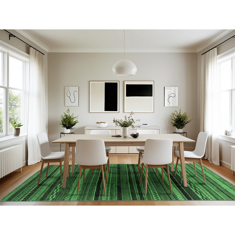 Ketrin Washable Geometric Indoor Rug, Rectangle 7' x 10'
