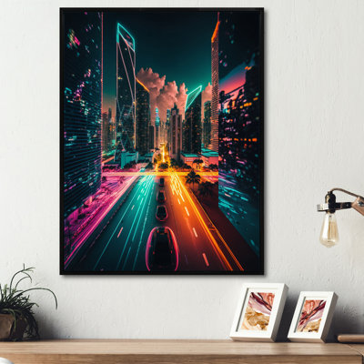 «Futuristic Miami Neon Art III», reproduction sur toile