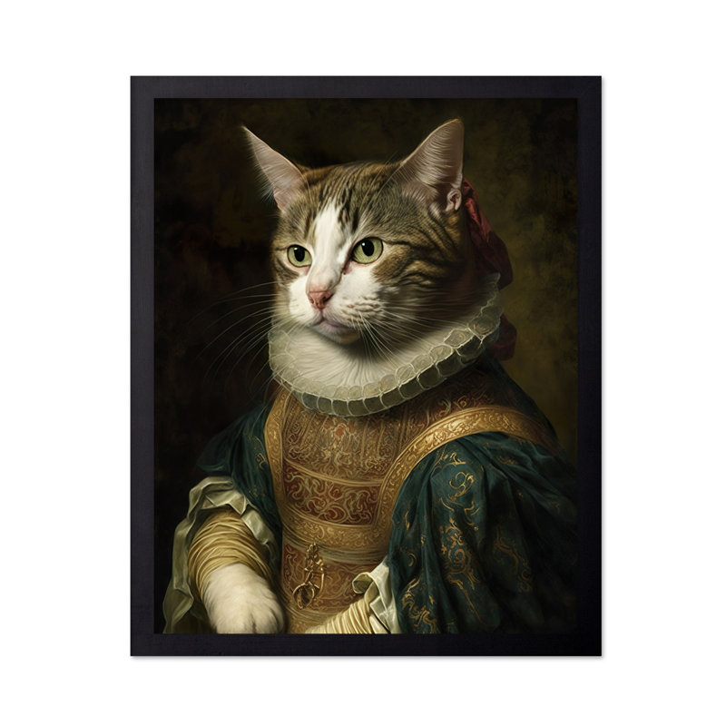 Chat aristocratique, Black Framed, H 24 po x l 32 po, Affiche