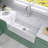 Fireclay 33 x 18 White Farmhouse Kitchen Sink Apron Front Farm Sink Single Bowl with Grid & Basket Strainer
