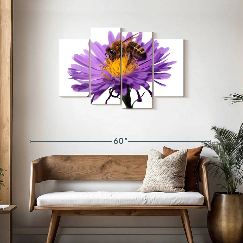 Abeille à miel qui suce le nectar, H 27 po x l 43 po