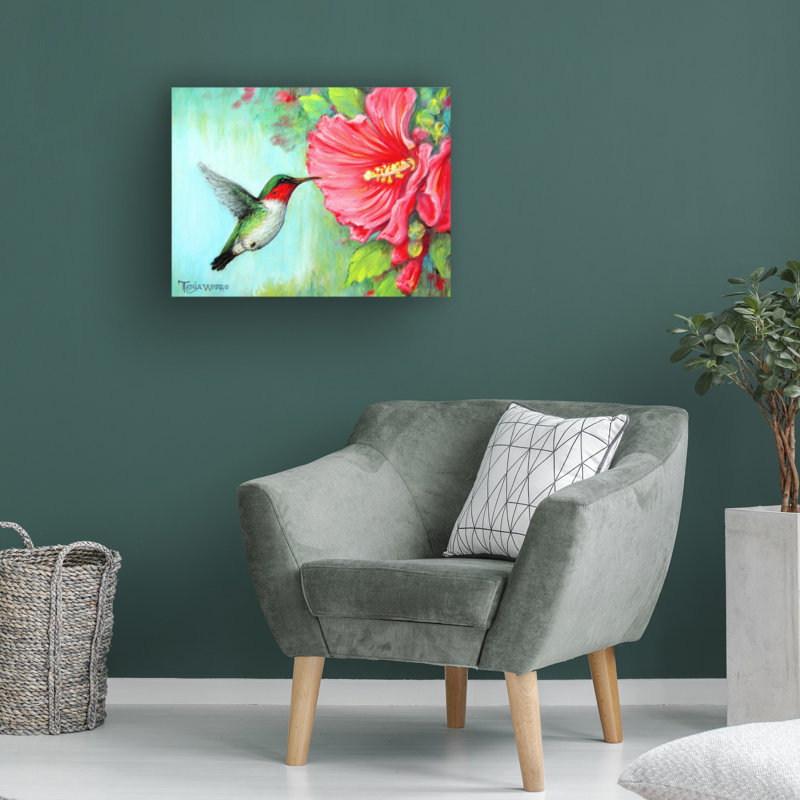 " Its Hummer Time " by Tanja Ware Painting Print, 14" H x 19" W