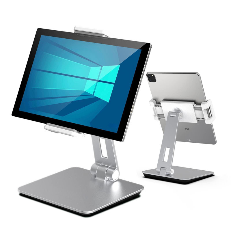 Aluminum Alloy Tablet Stand For 4.7''-13'' Screen , Ipad Pro 12.9/11, Ipad, Mini, Air, Samsung Galaxy Tabs And More (Silver)