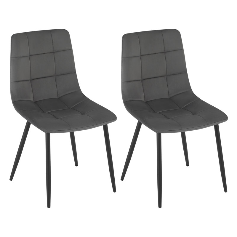 Amatrudo 44.5cm H Velvet Upholstered Side Chair, Grey