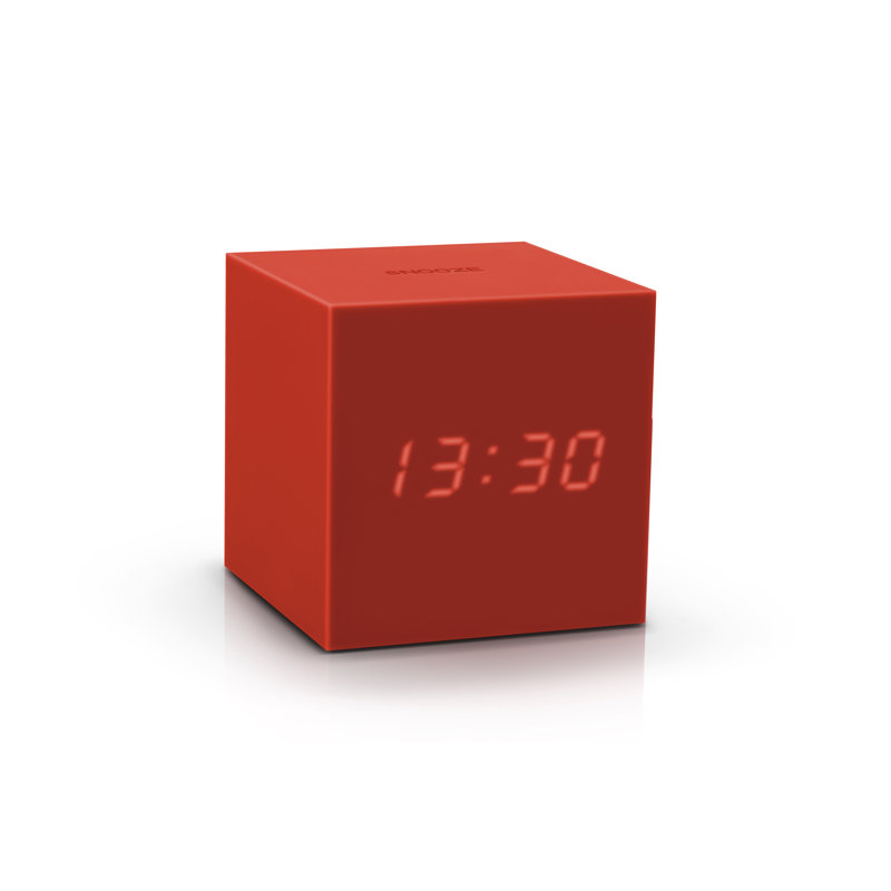 Sleek & Chic Modern Digital Electric Alarm Tabletop Clock, Red
