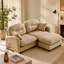 Canapé modulaire en L avec repose-pieds Cloud, revêtement en chenille douce, dossier rembourré capitonné, mousse haute densité pour espaces polyvalents-1253290821