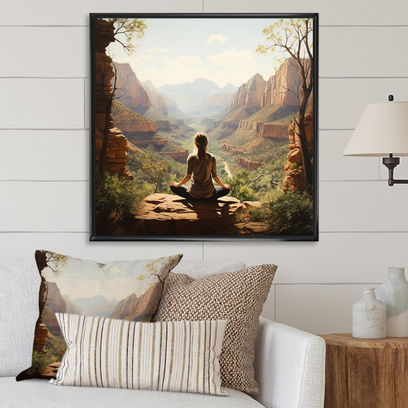 «Yoga In Nature», reproduction d'art sur toile, Noir, noir, noir, noir, H 16 po x l 16 po x P 1 po
