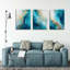Teal Canvas Wall Art Set Of 3 Abstract Aqua Blue Marble Fluid Wall Decor Pictures Neutral Modern Minimalist Posters Prints For Living Room Bedroom Home Decoration-282488842