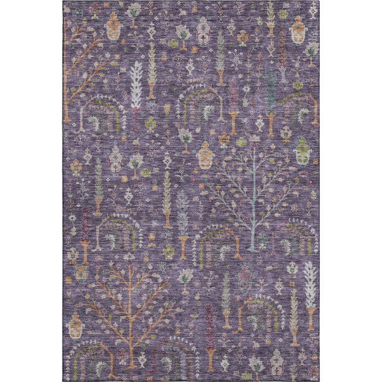 Premium Machine Washable Gurubaksh AMF1152 Floral Rug