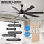 Ventilateur de plafond à DEL avec 8 pales en bois, télécommande, température de couleur réglable pour le salon, la chambre à coucher ou la salle à manger (silencieux / 6 vitesses / réversible / moteur à courant continu)