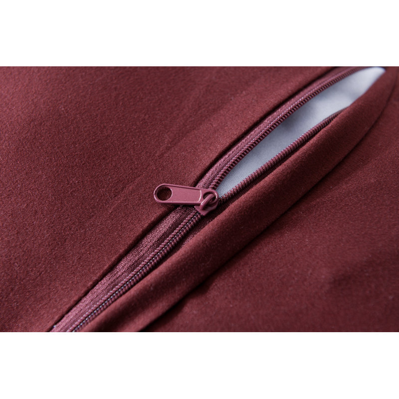 Burgundy Cotton Embroidered Euro Sham Set