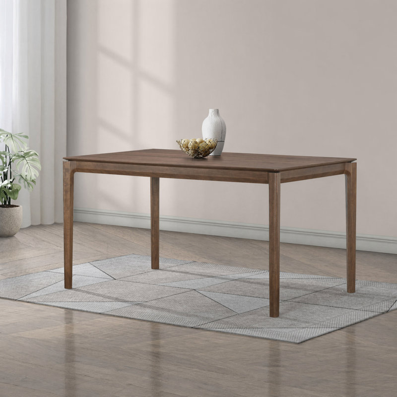 Solid Wood Base Dining Table, Walnut