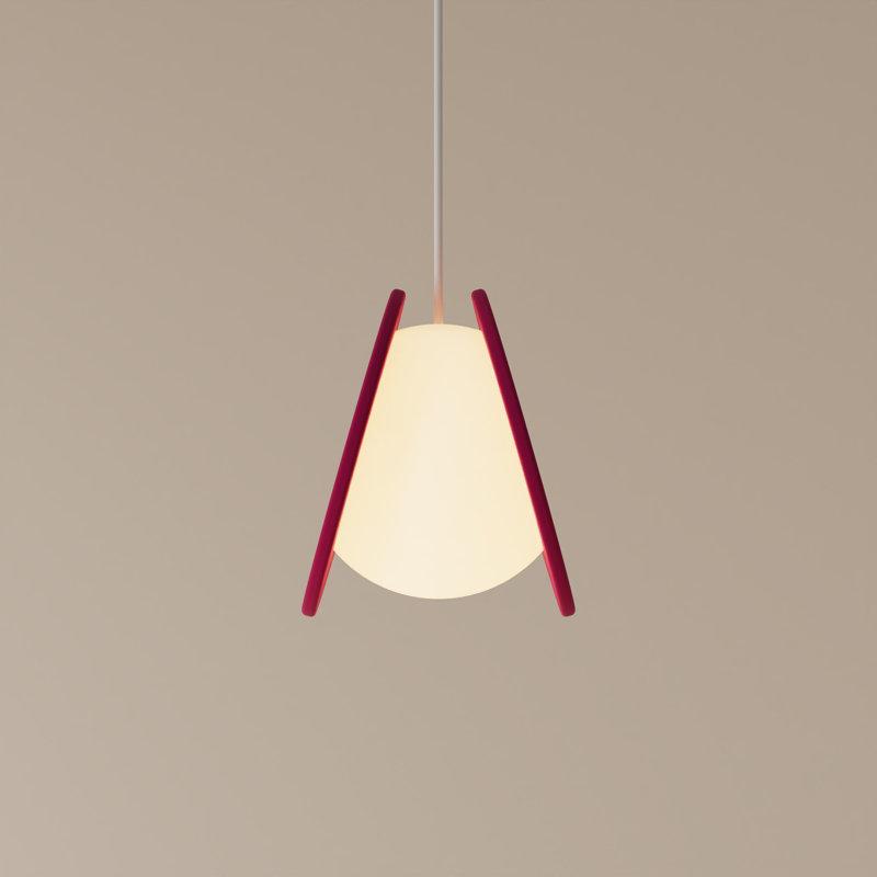 Pendulum Pendant Light, White, Cobalt, 14" H x 9.69" W x 8.03" D