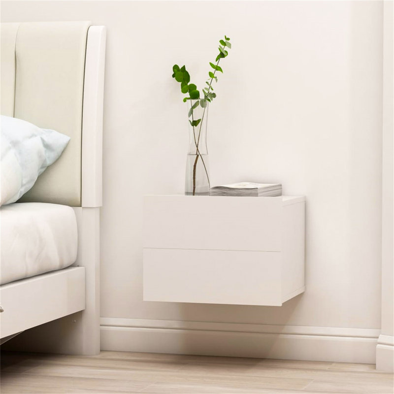 Annea 40 cm W Bedside Table, White