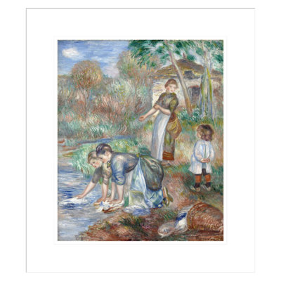 «Washerwomen» par Pierre-Auguste Renoir, impression giclée encadrée