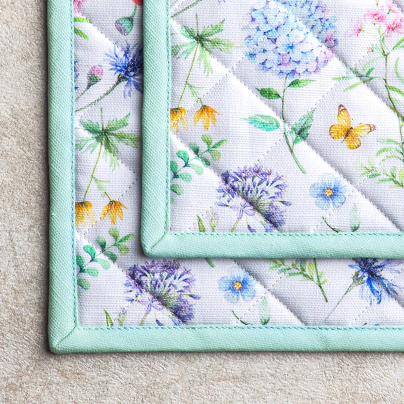 Ensemble de poignées 100% coton Maison Floral de Maison d'Hermine - 8 po x 8 po