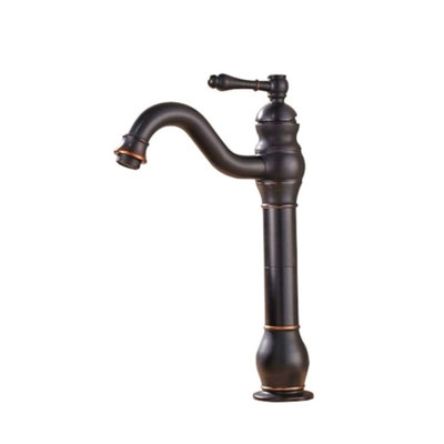 Las Palmas Deck Mounted Bathroom Faucet by BathSelect Matte Black Finish Single Handle Durable Brass