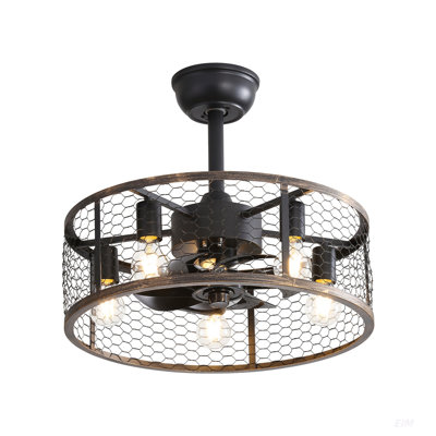 19.7In Ceiling Fan with Light (Note:No warranty on bulbs)