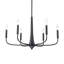 Lustre de 26 po à 6 lumières de style bougie classique / traditionnel noir mat-1285766875