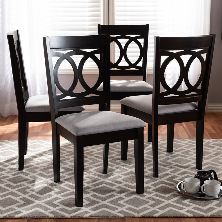 Bothell Linen Solid Wood Cross Back Dining Chair  ( Set Of 4)
