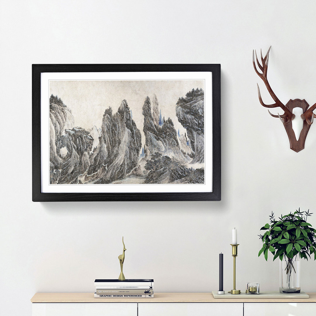 Mountain Landscape by Li Zai - Framed Print