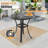3-Piece Round Patio Dining Set, 1 Table & 2 Chairs with Red Cushions, Suitable for Porch Lawn Courtyard-1895258393